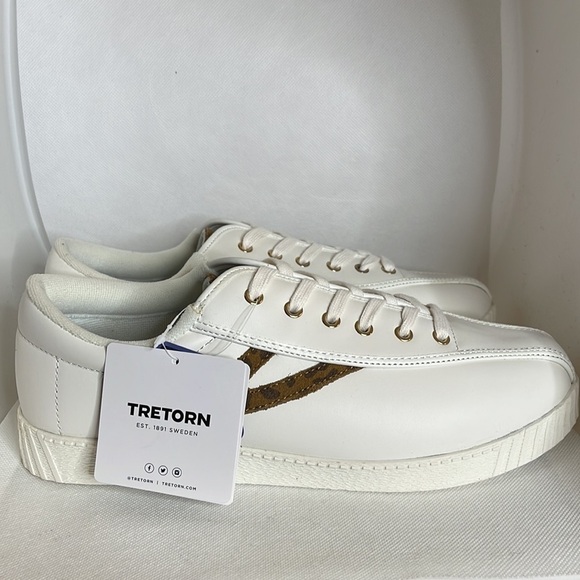 Tretorn Leopard Nylite Leather Sneakers Size 9M - NWT - Picture 4 of 15